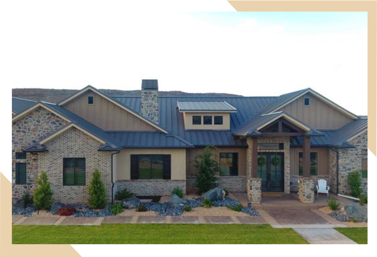 Residential metal roof project by stout roofing.
