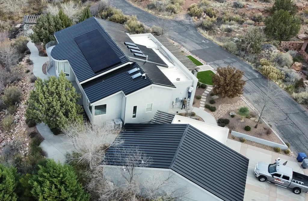 New solar panel installations in st george utah done by stout roofing.