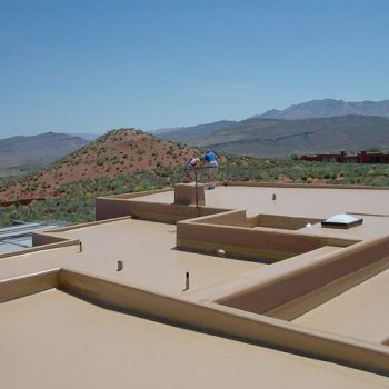 Flat roofing project on adobe style home in southern utah.